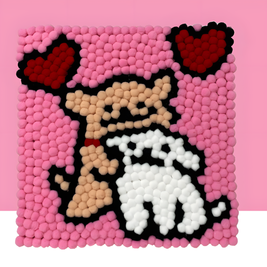 Pompom Ball Mosaic Art